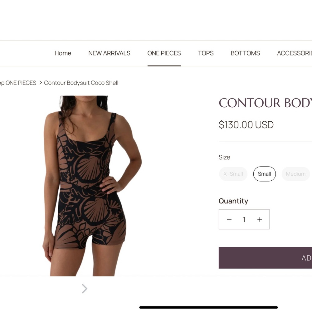 New w Tag SALTED Contour Swim/ Bodysuit in Black and Brown large